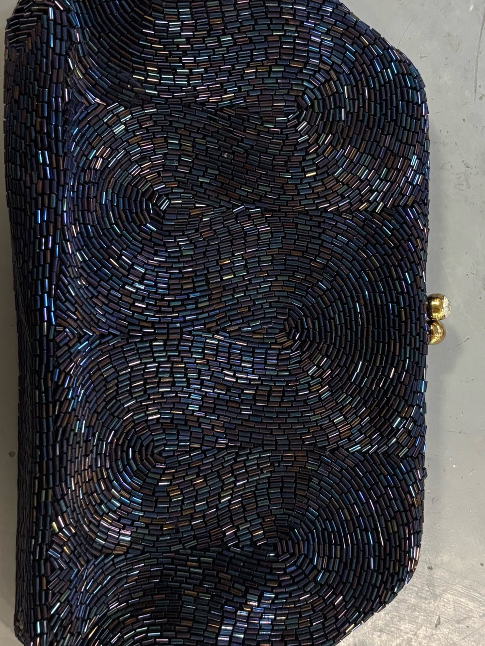 Beaded Black Evening Clutch Bag